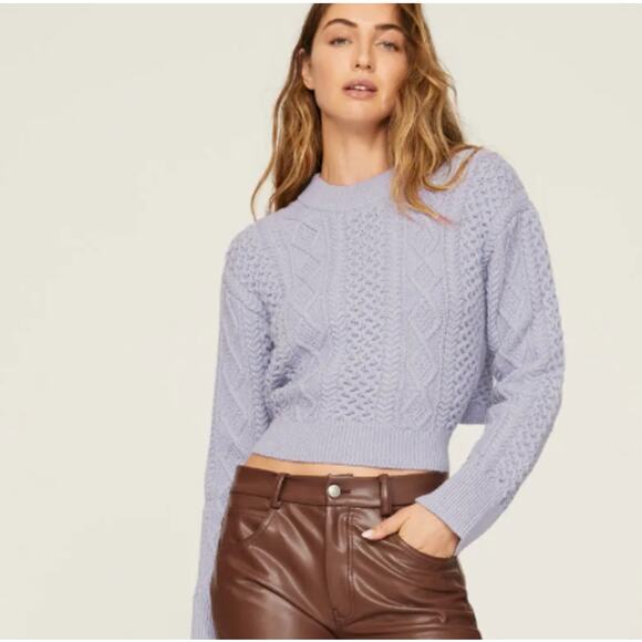 Rails Womes XL Amy Tie Back Long Sleeve Crew Neck Cropped Cable Knit Sweater - Picture 1 of 5